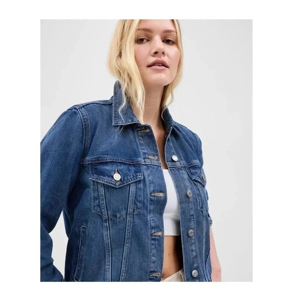 GAP - Icon Denim Jacket in Saddle Blue - Picture 1 of 8